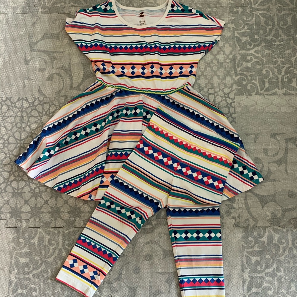 Tea collection dress size 6 with matching leggings